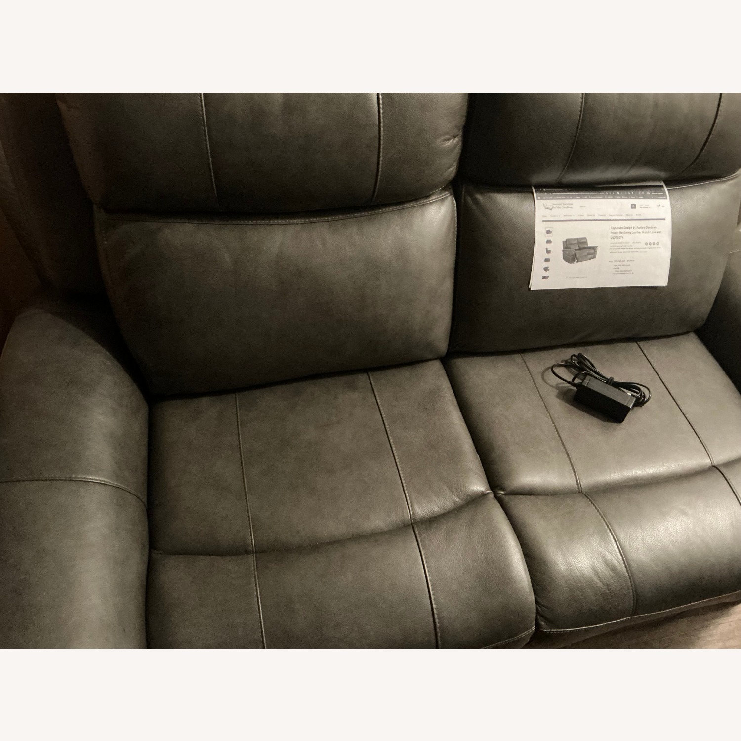 Dendron Power Reclining Leather Loveseat - image-4
