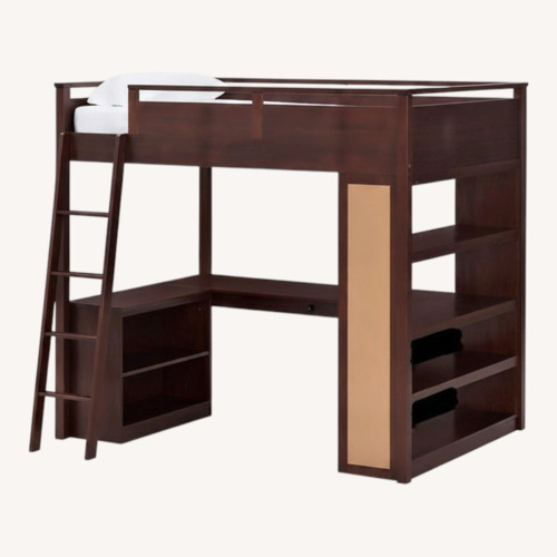Used Pottery Barn Dark Brown Wood Bunk Bed for sale on AptDeco