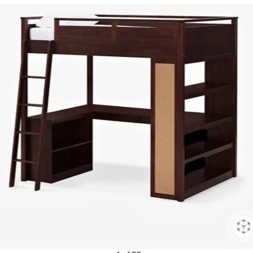 Used Pottery Barn Dark Brown Wood Bunk Bed for sale on AptDeco