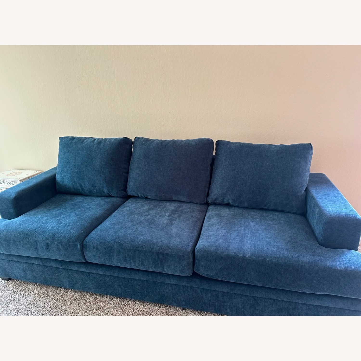 Living Spaces Bonaterra Midnight Blue Sofa - image-0