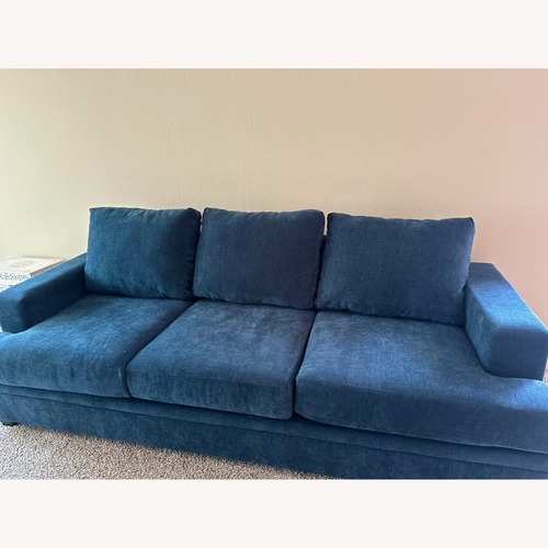 Used Living Spaces Bonaterra Midnight Blue Sofa for sale on AptDeco