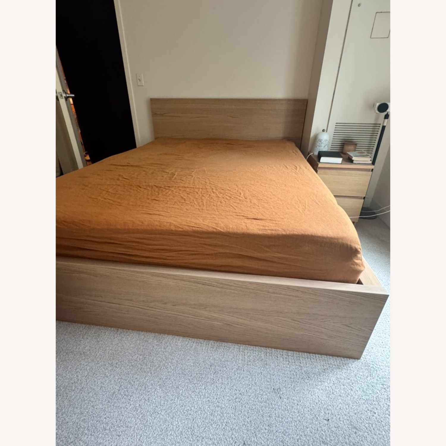IKEA Malm Yellow Wood Queen Bed - image-1