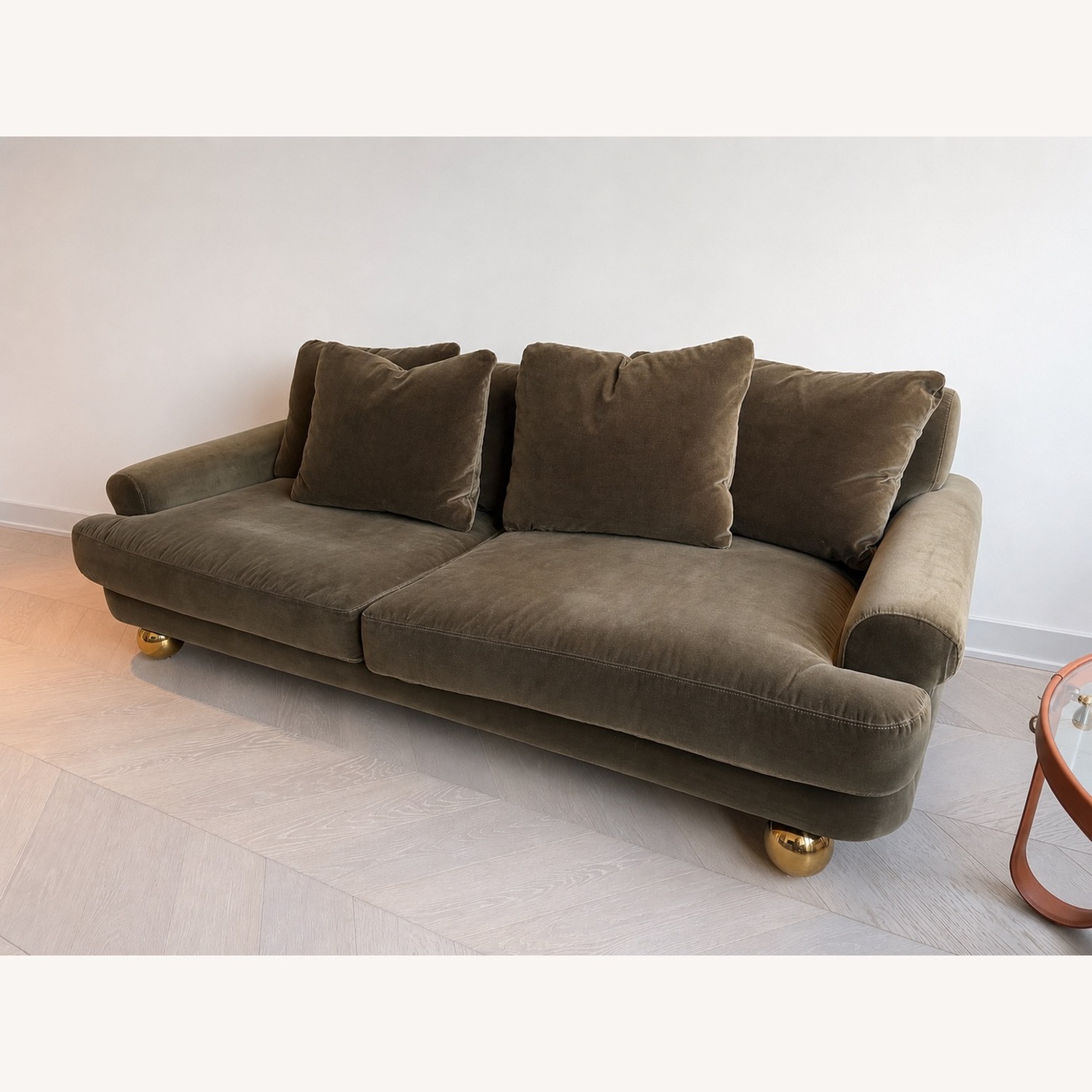 Jonathan Adler Greenwich Green Velvet Sofa - image-3