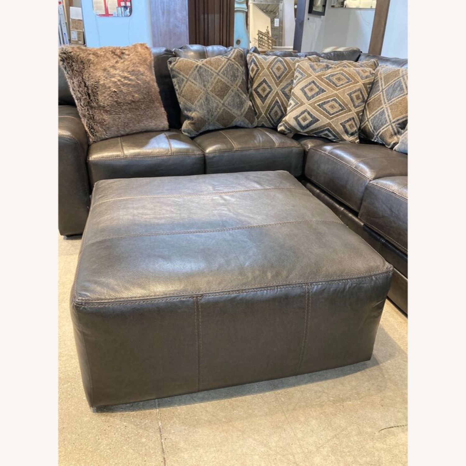 Italian Leather 2-Piece w Ottoman Sectional - image-5