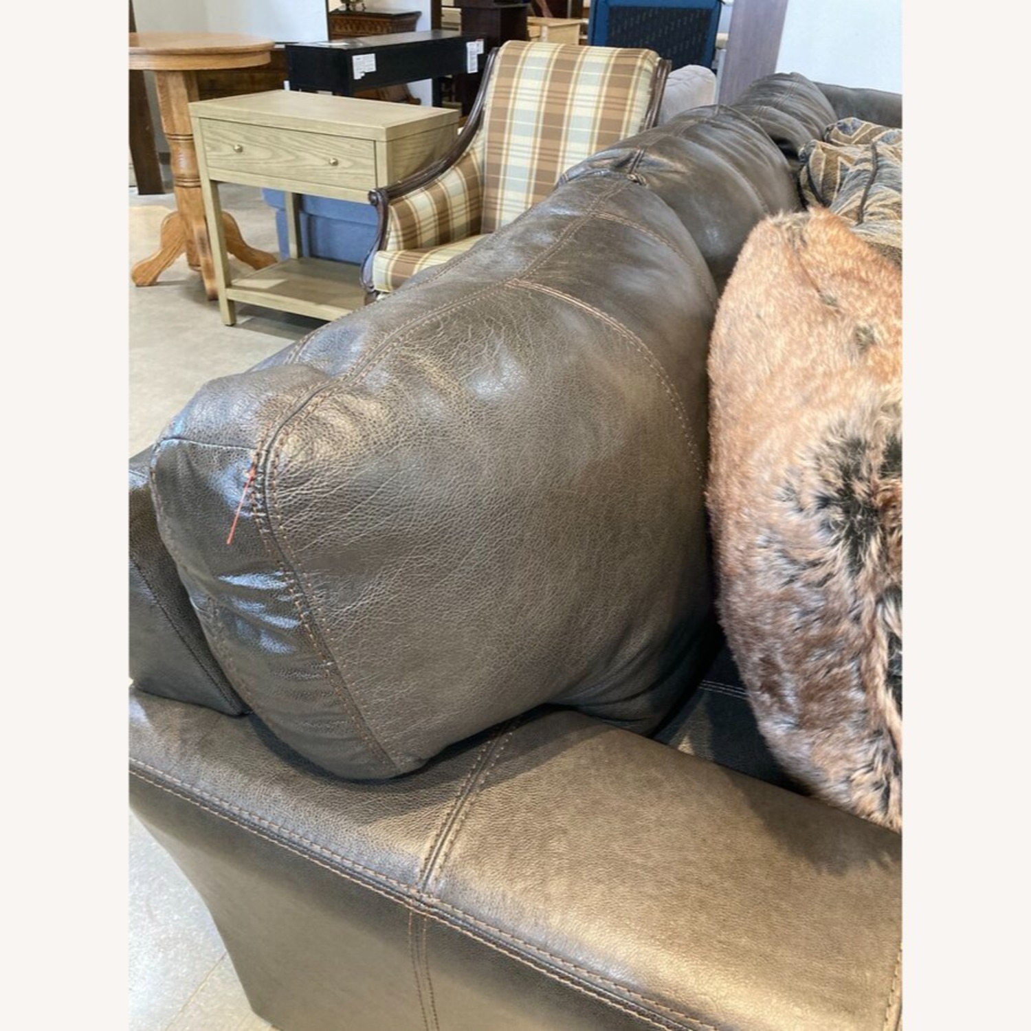 Italian Leather 2-Piece w Ottoman Sectional - image-6