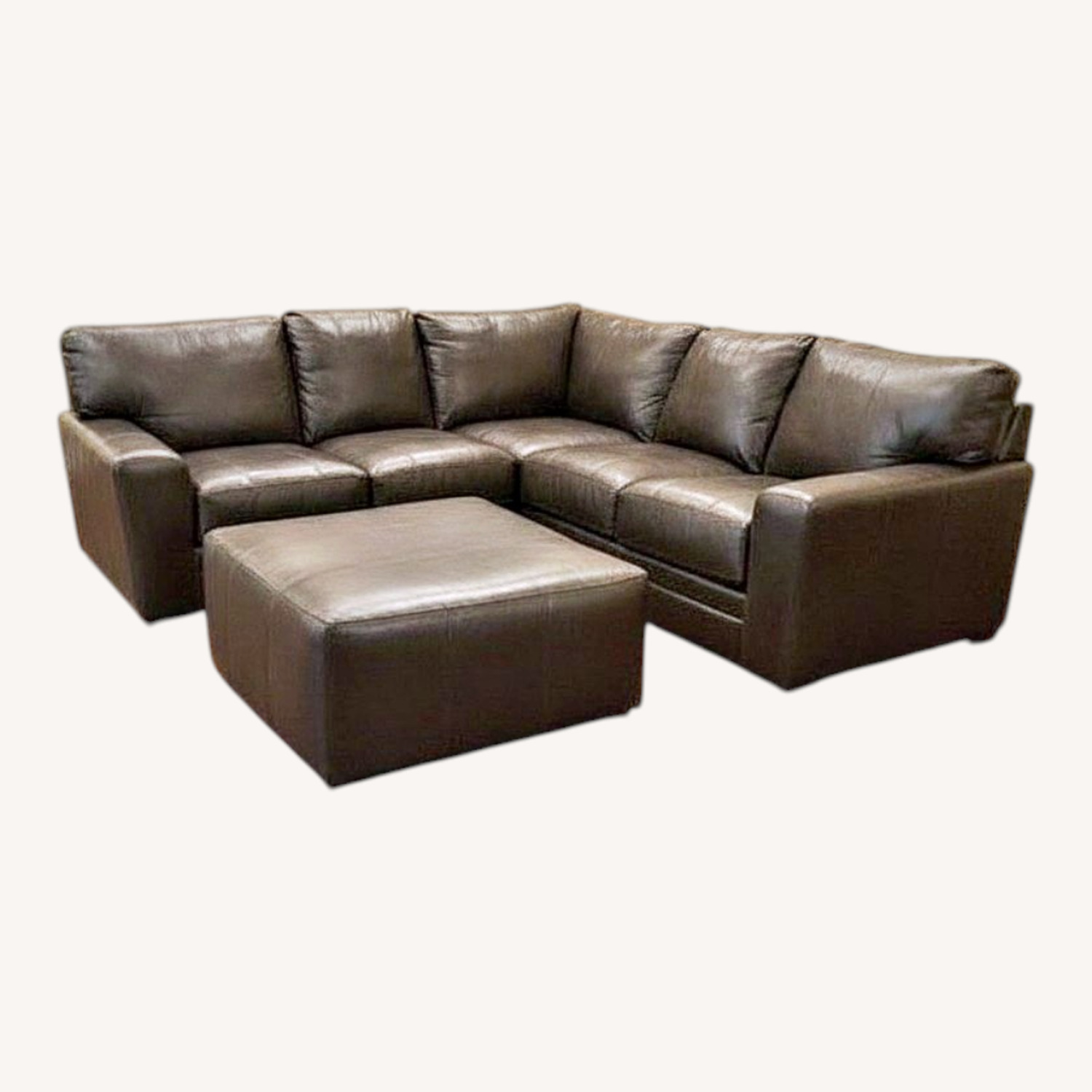 Italian Leather 2-Piece w Ottoman Sectional - image-0