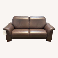 Stressless Brown Leather Ekornes Recliner Sofa