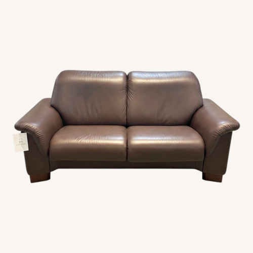 Used Stressless Brown Leather Ekornes Recliner Sofa for sale on AptDeco