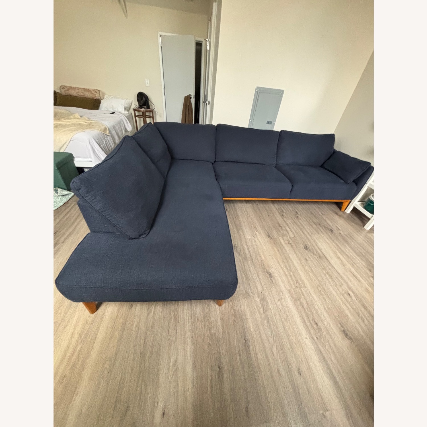 Navy Blue 2 Piece Sectional Sofa - image-3