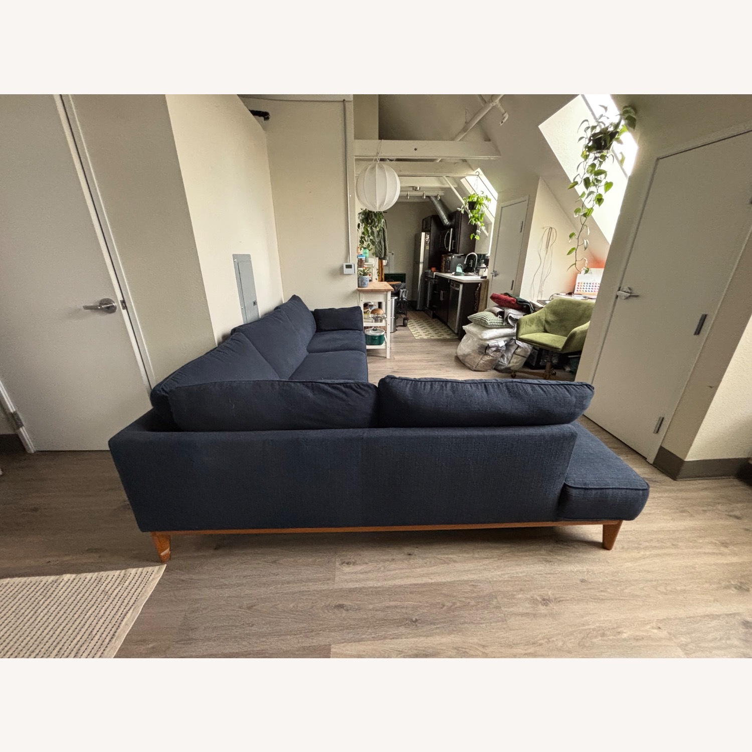 Navy Blue 2 Piece Sectional Sofa - image-2