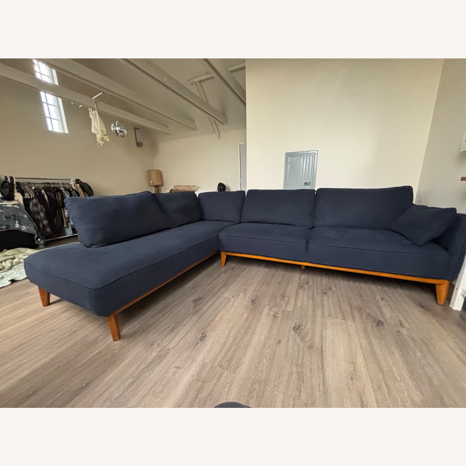 Navy Blue 2 Piece Sectional Sofa - image-1