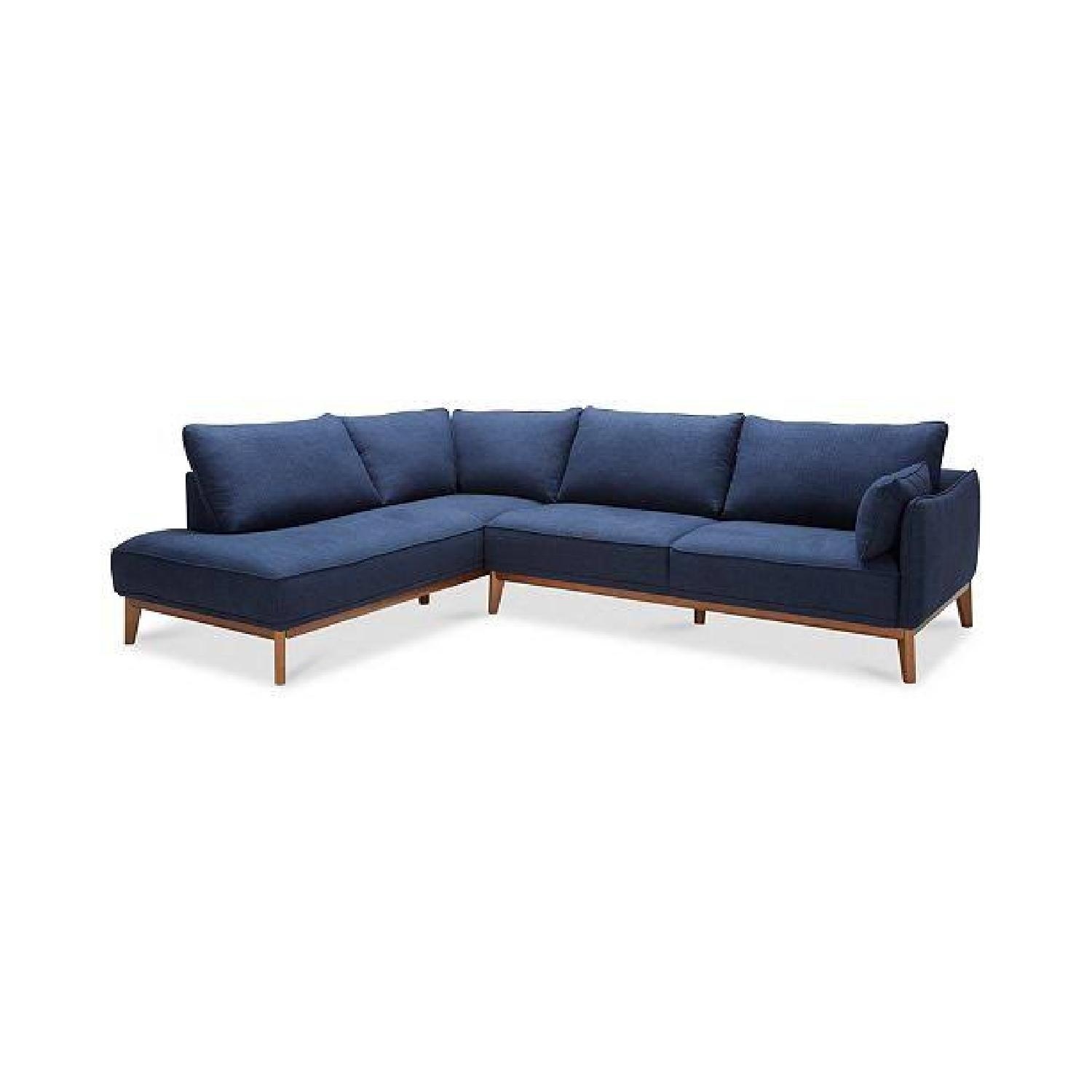 Navy Blue 2 Piece Sectional Sofa - image-5