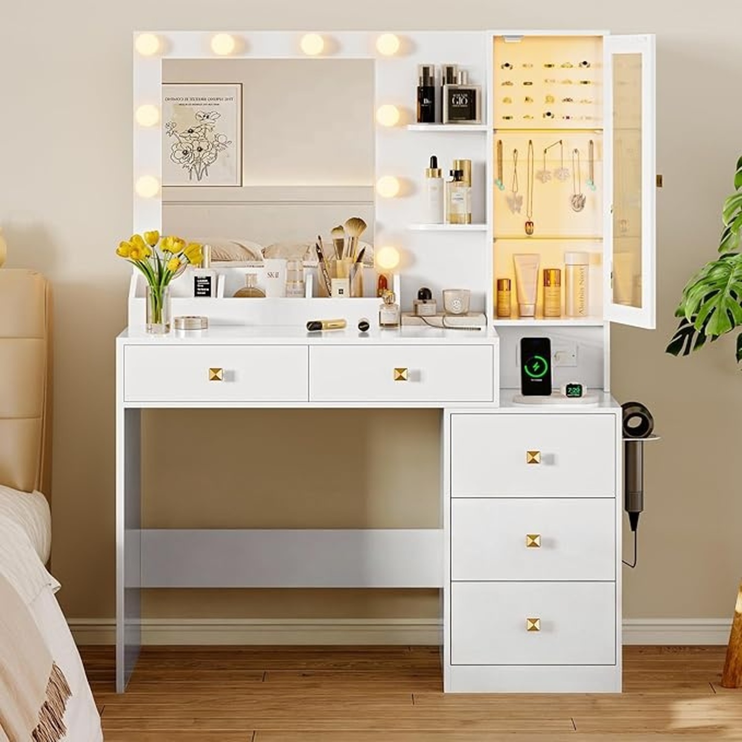 White Wood Dresser - image-4