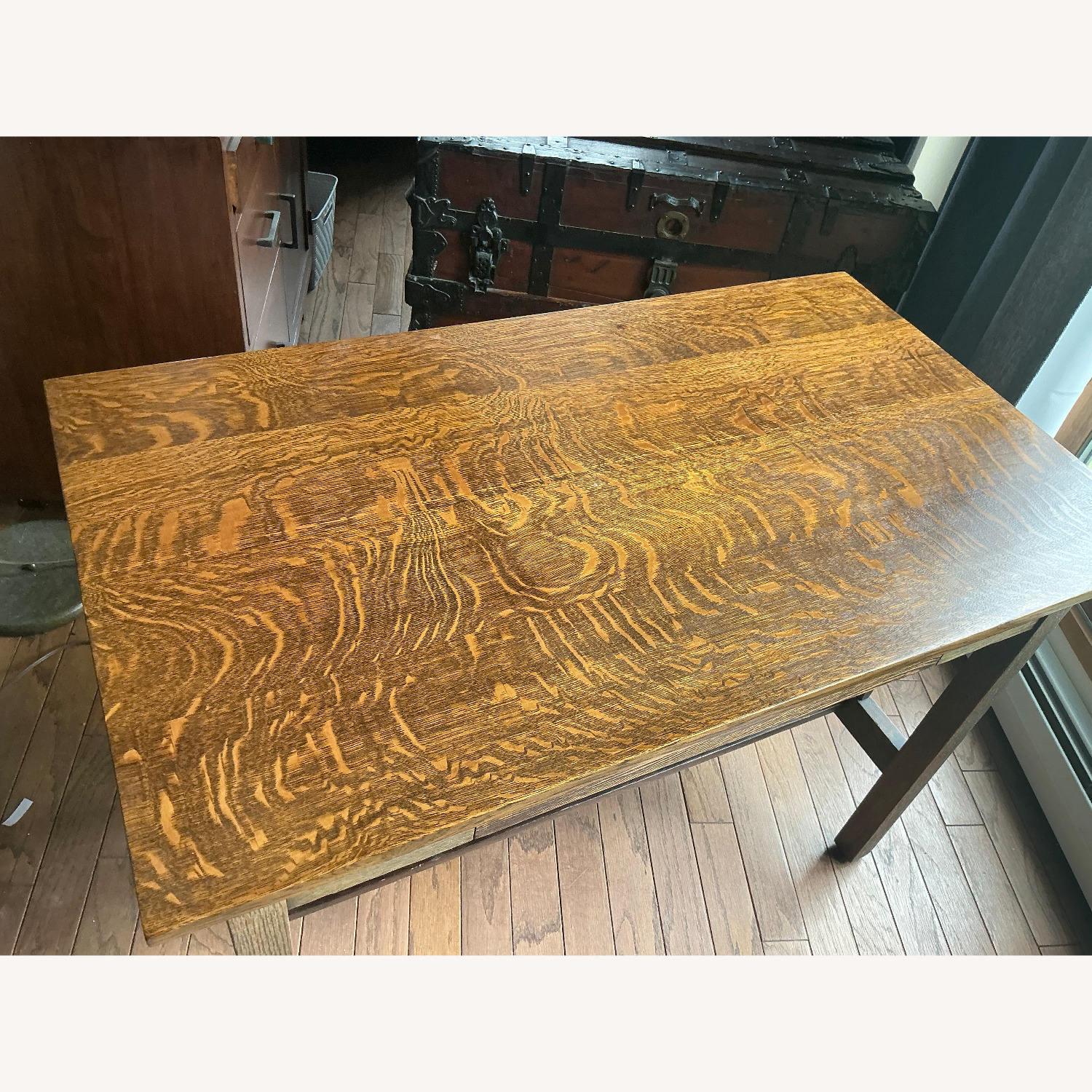 Dark Brown Wood Desk - image-2