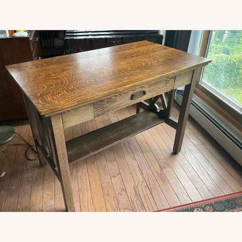 Used Dark Brown Wood Desk for sale on AptDeco