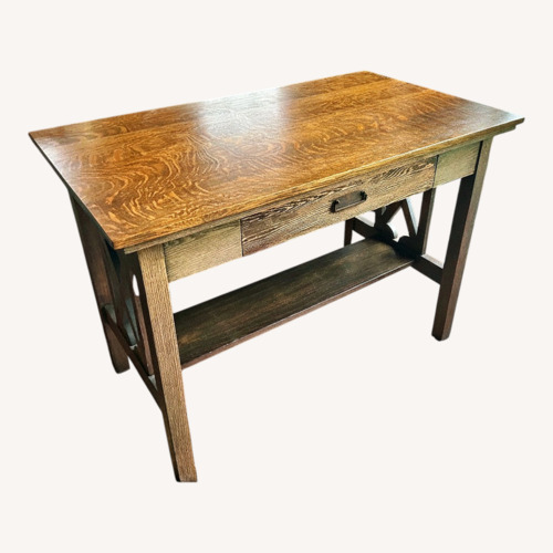 Used Dark Brown Wood Desk for sale on AptDeco