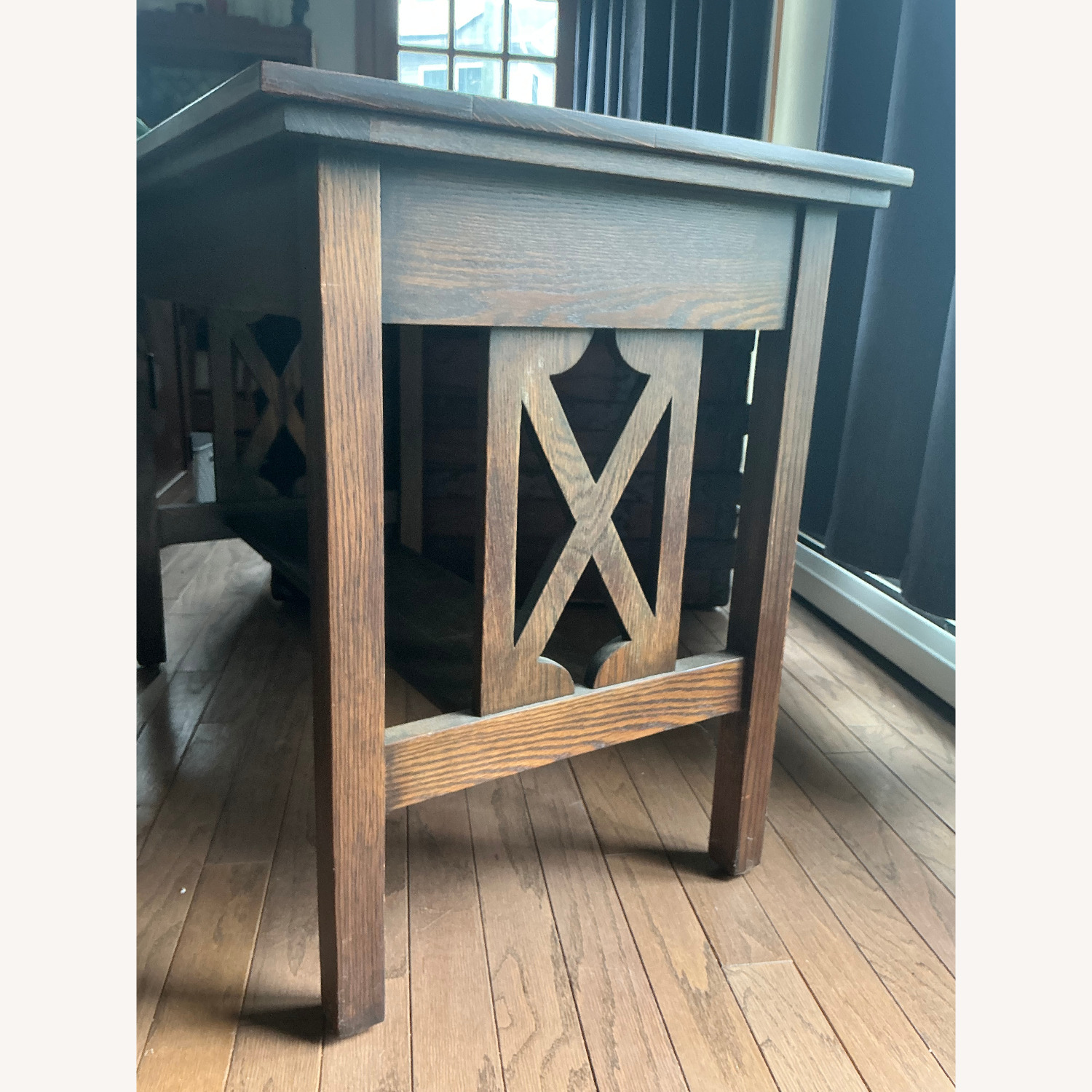 Dark Brown Wood Desk - image-5