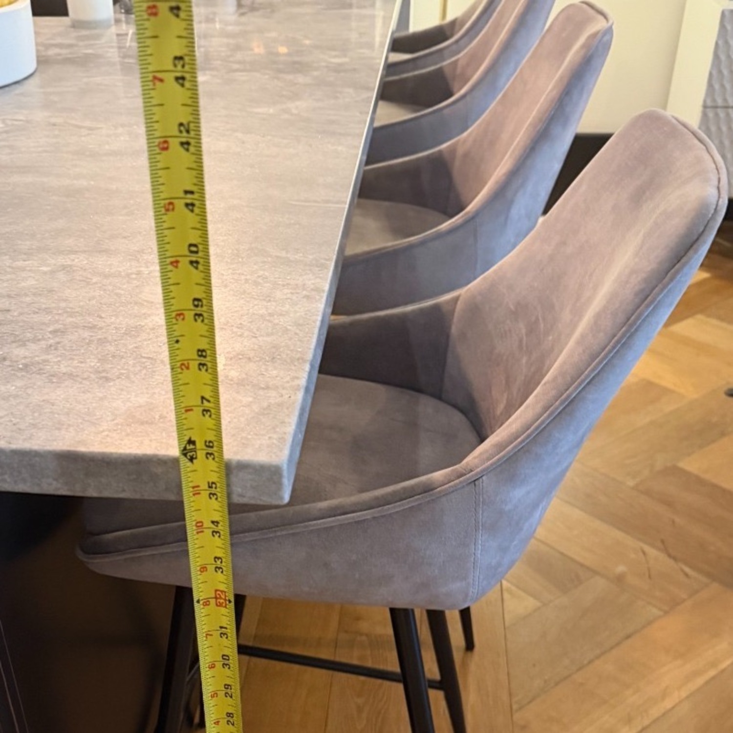Set of 4 Gray High-Back Counter Stools - image-6
