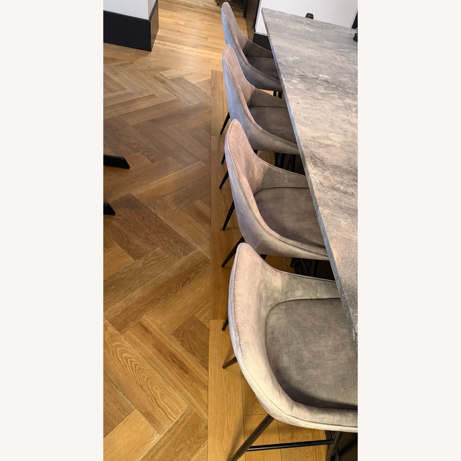 Set of 4 Gray High-Back Counter Stools - image-2