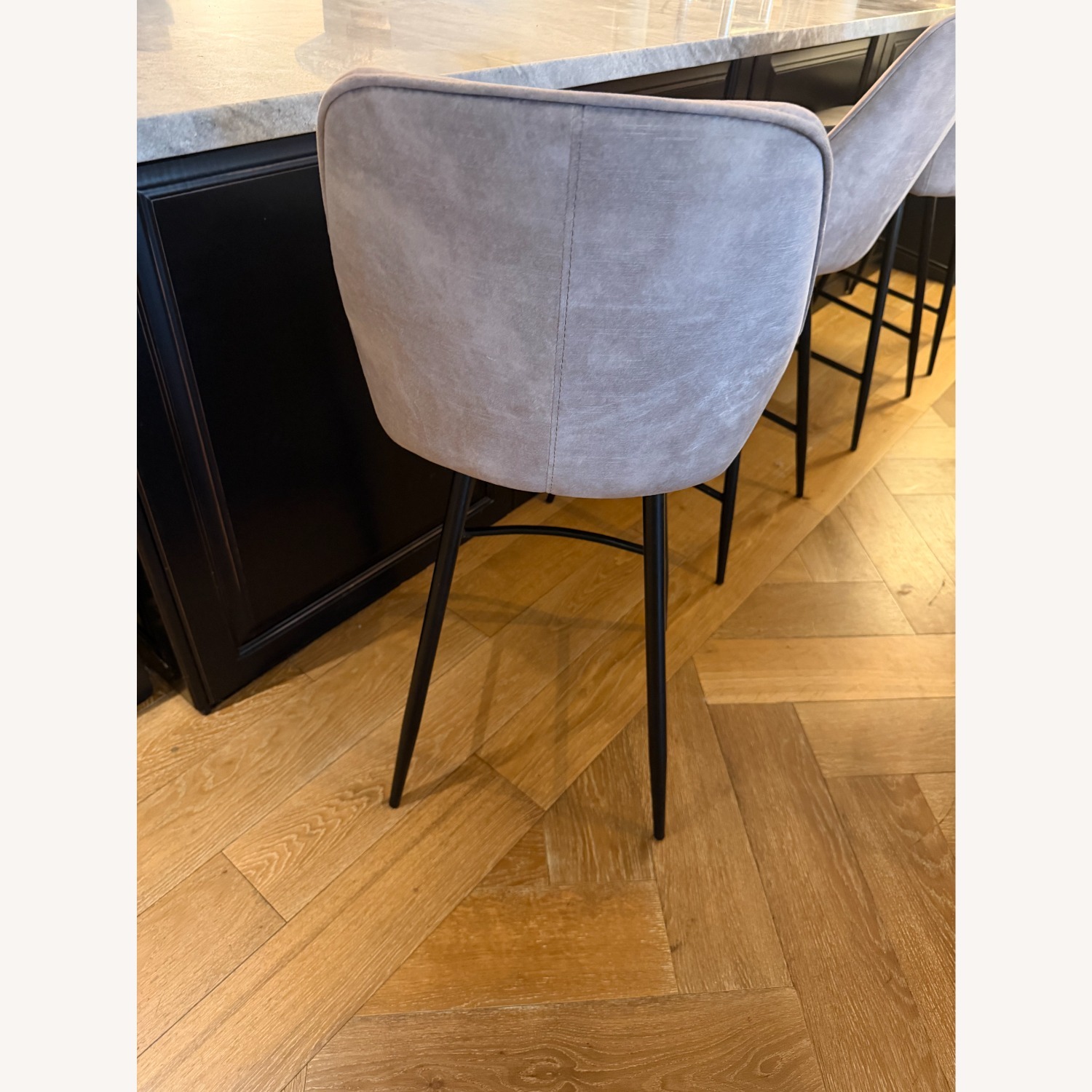 Set of 4 Gray High-Back Counter Stools - image-5