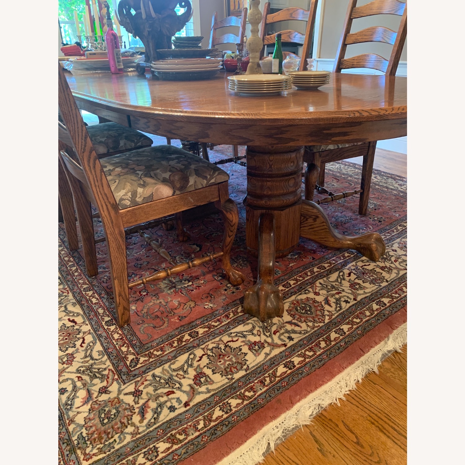 Farm style Oak Dining Set - image-3