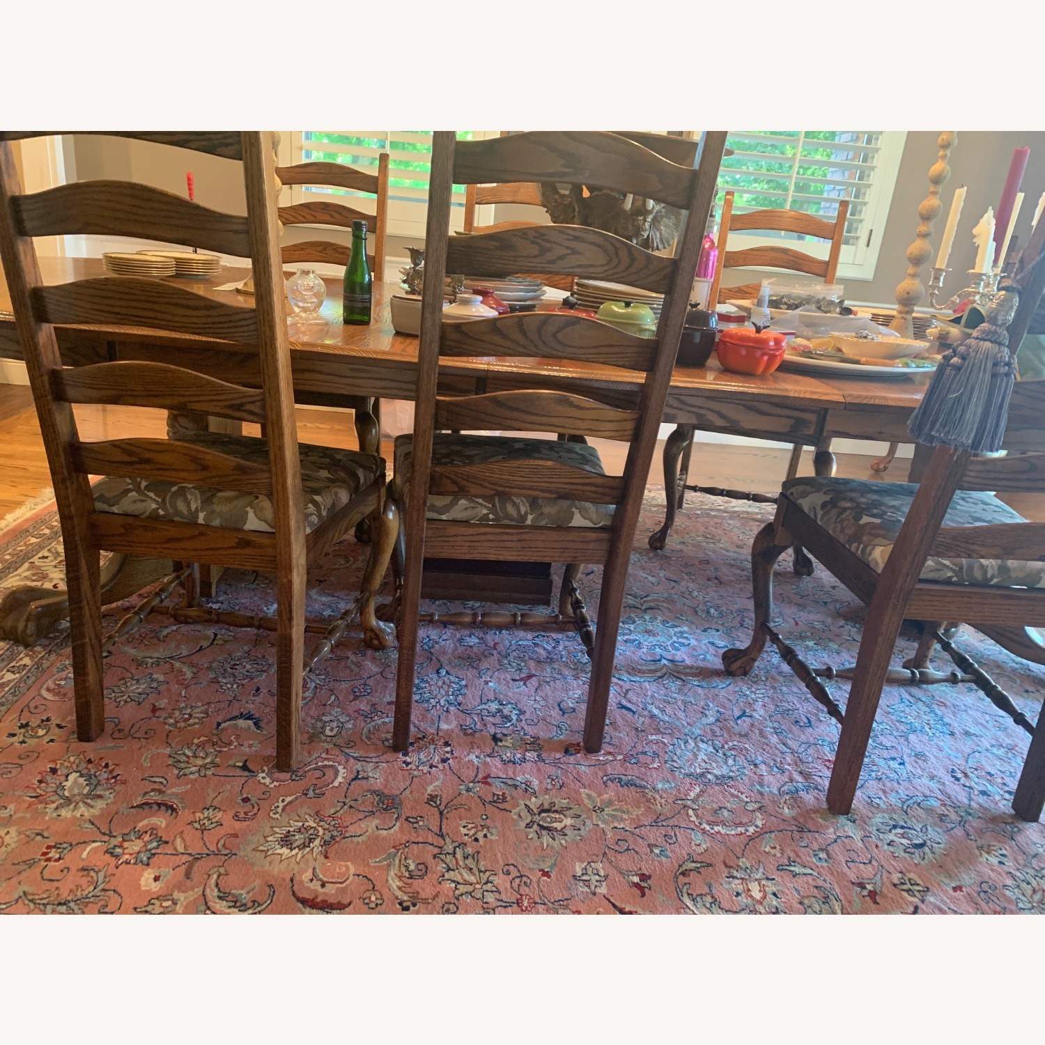 Farm style Oak Dining Set - image-4