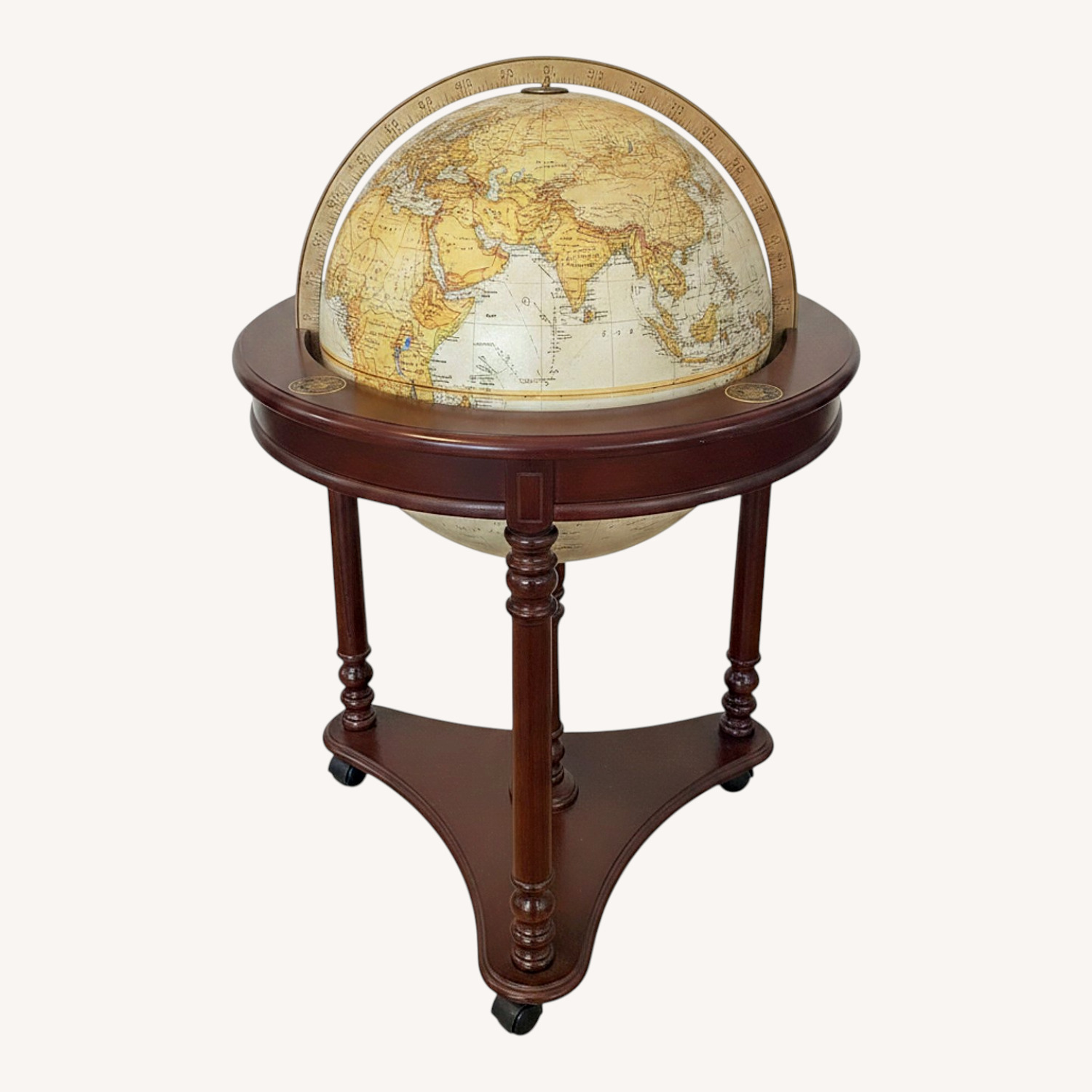 Vintage Cherry Wood Globe - image-0