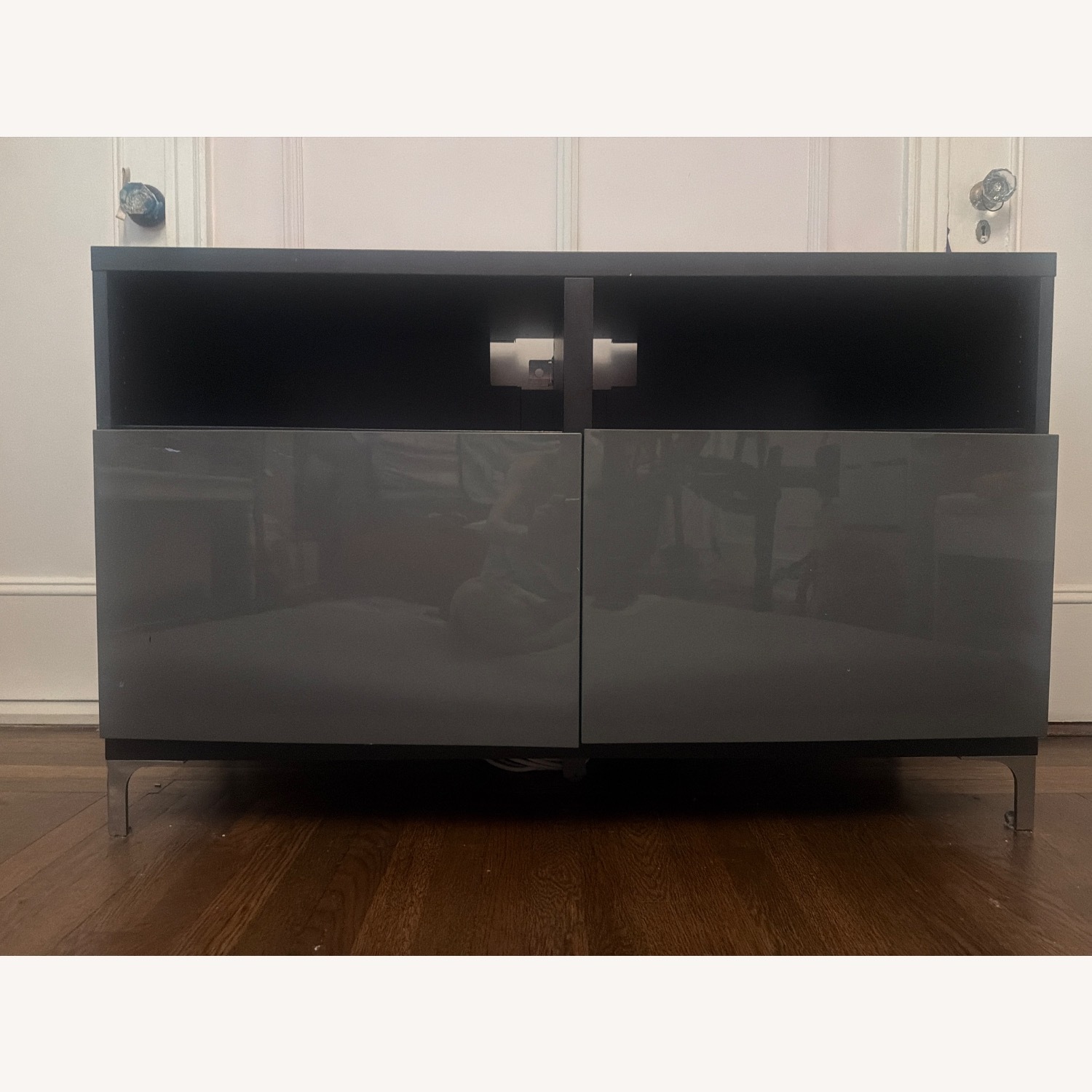 IKEA Besta Black Wood Veneer Media Storage - image-3