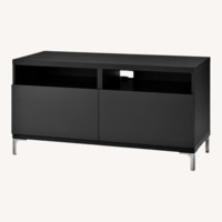IKEA Besta Black Wood Veneer Media Storage