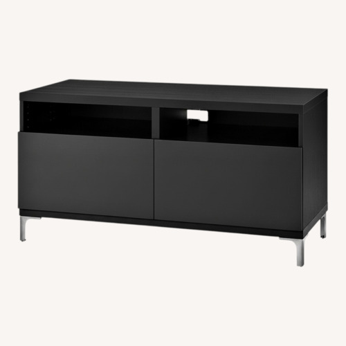 Used IKEA Besta Black Wood Veneer Media Storage for sale on AptDeco