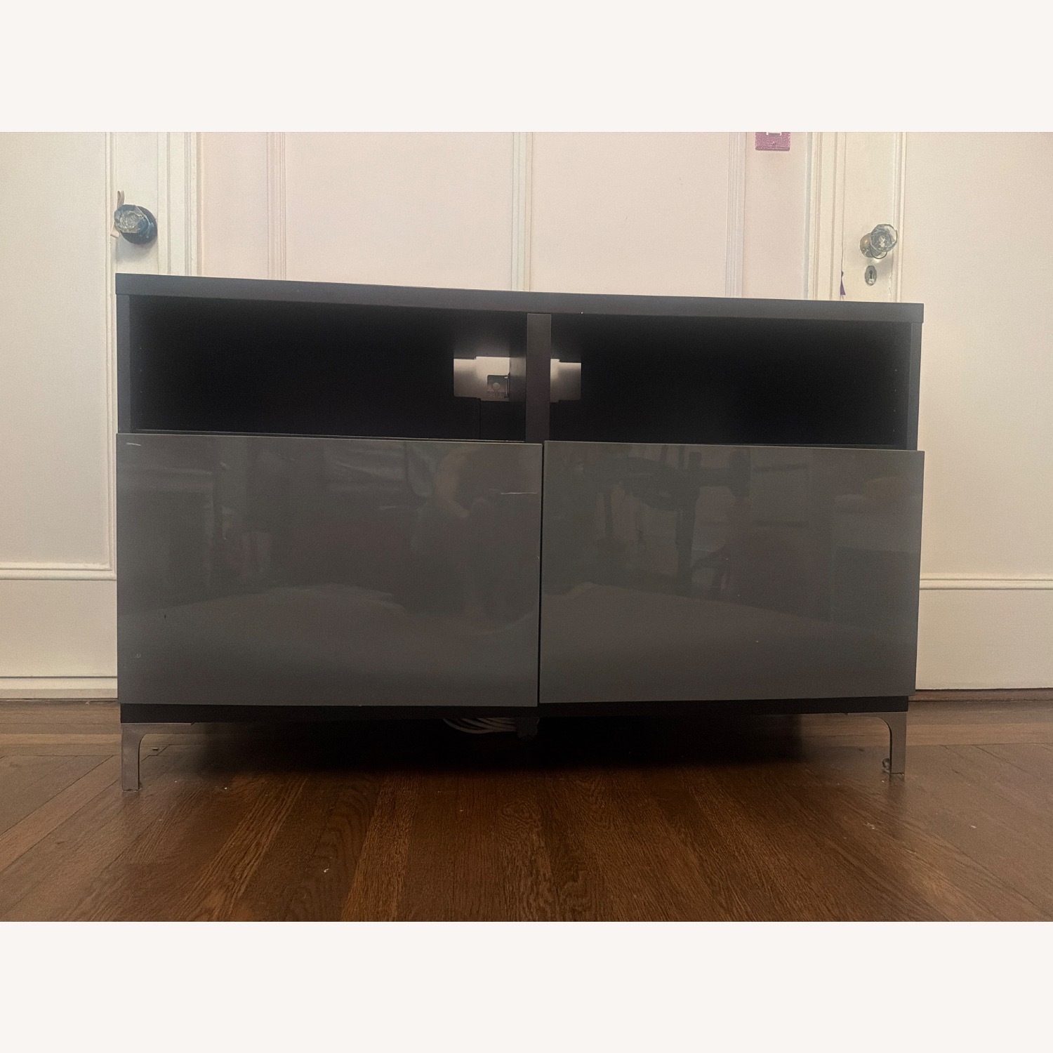 IKEA Besta Black Wood Veneer Media Storage - image-1