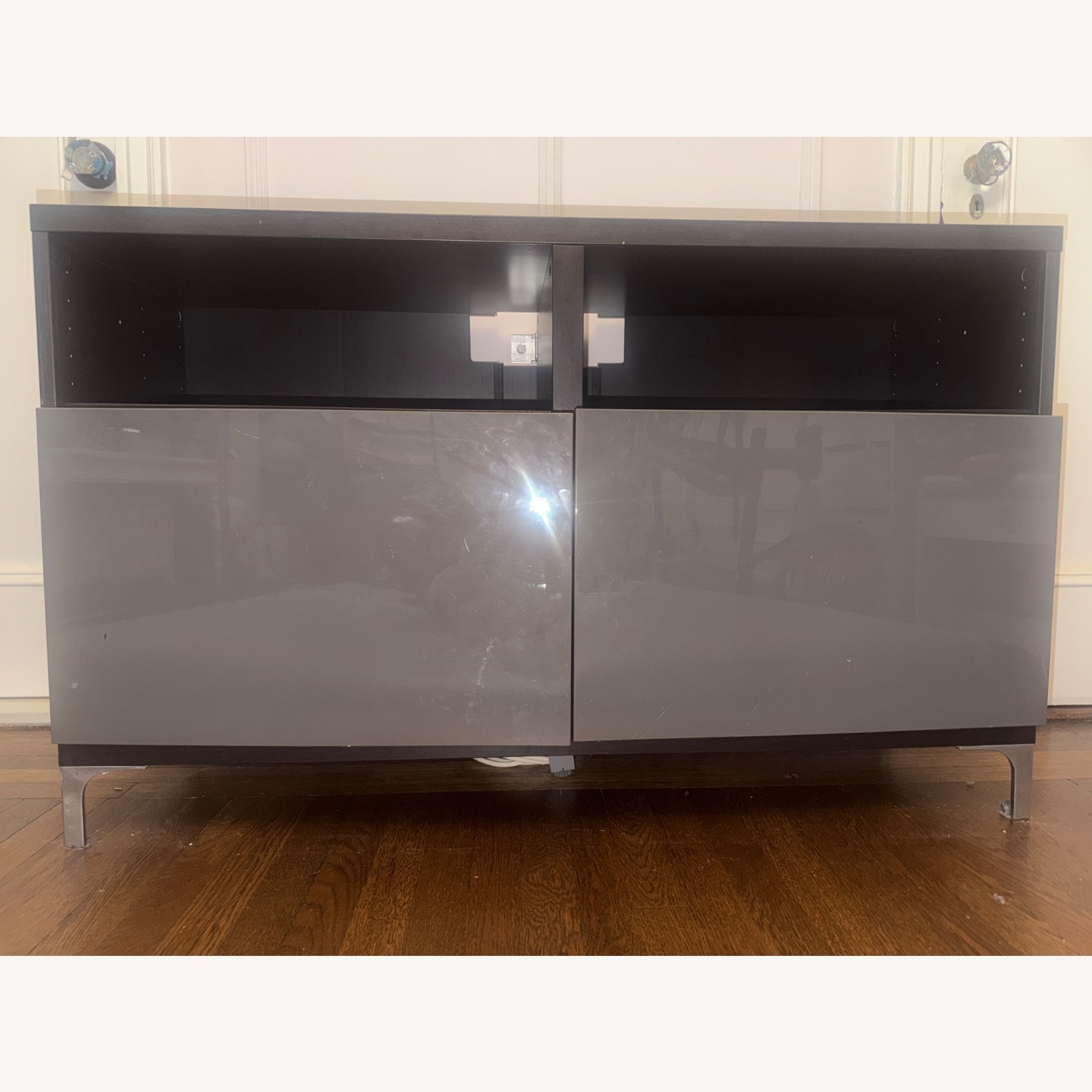 IKEA Besta Black Wood Veneer Media Storage - image-2