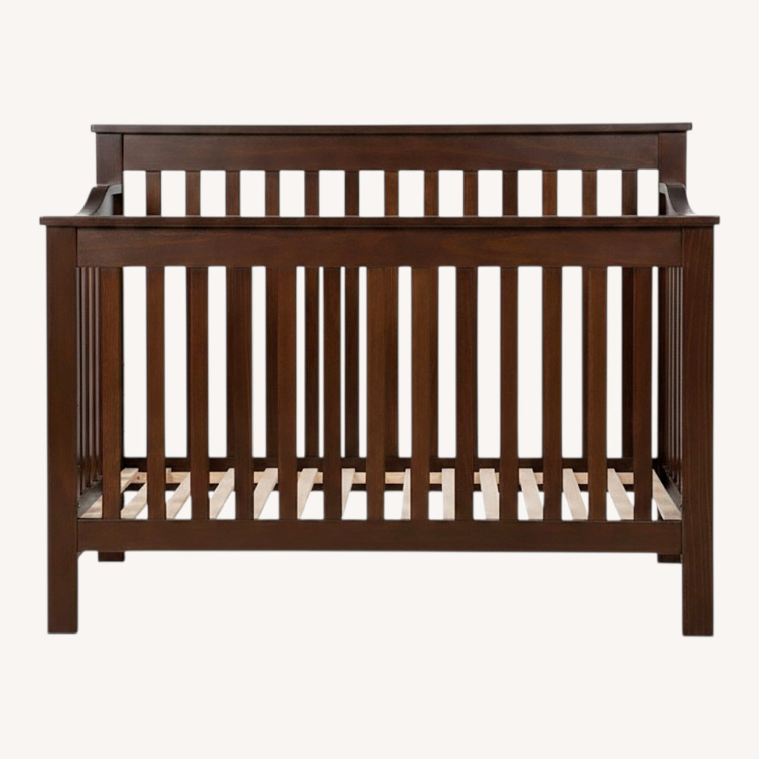 Dark Brown Wood Crib - image-0