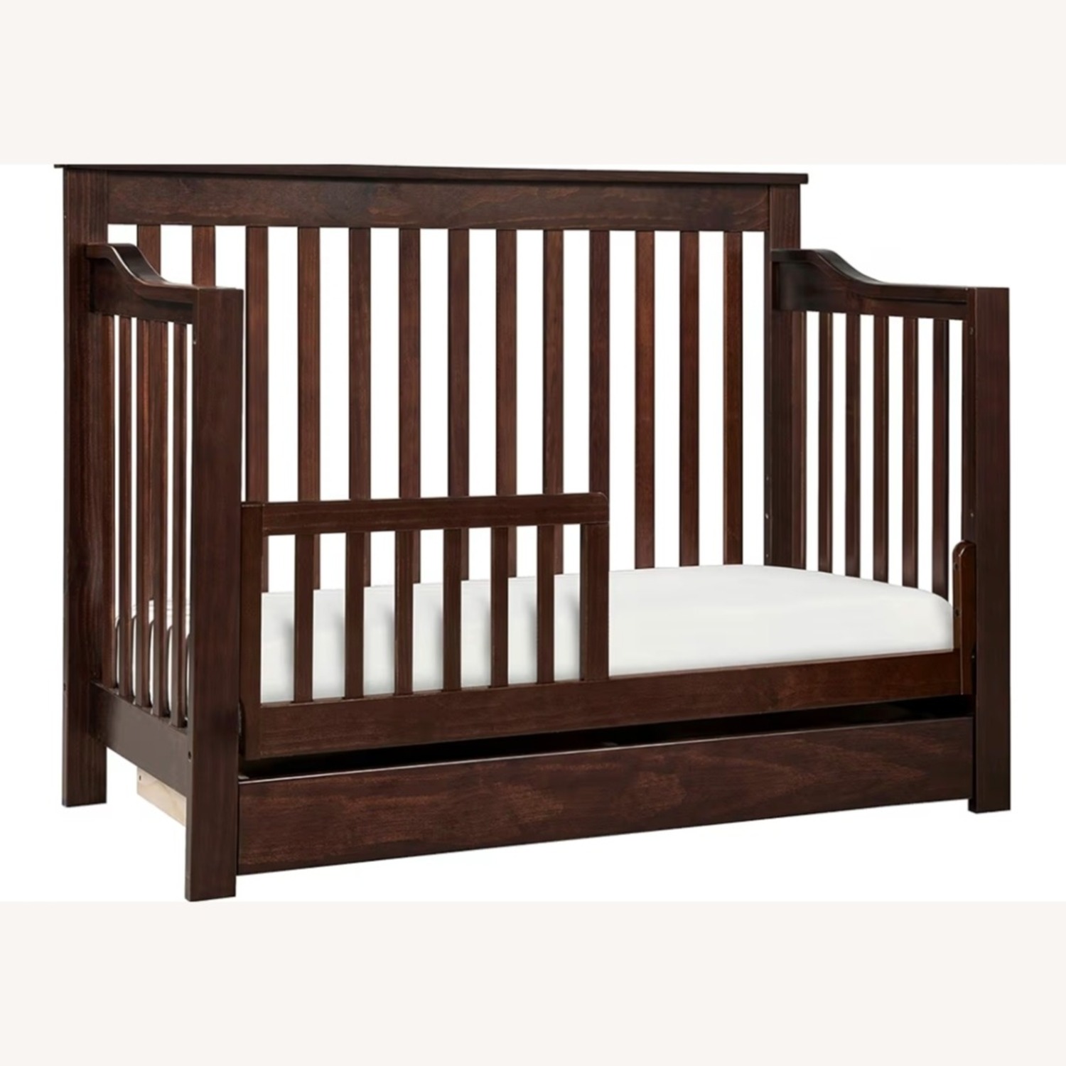 Dark Brown Wood Crib - image-1