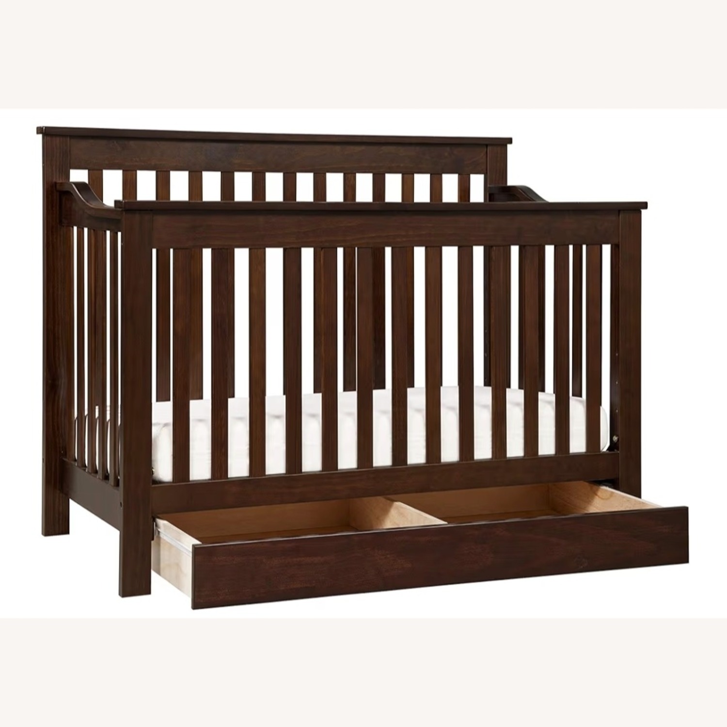 Dark Brown Wood Crib - image-2