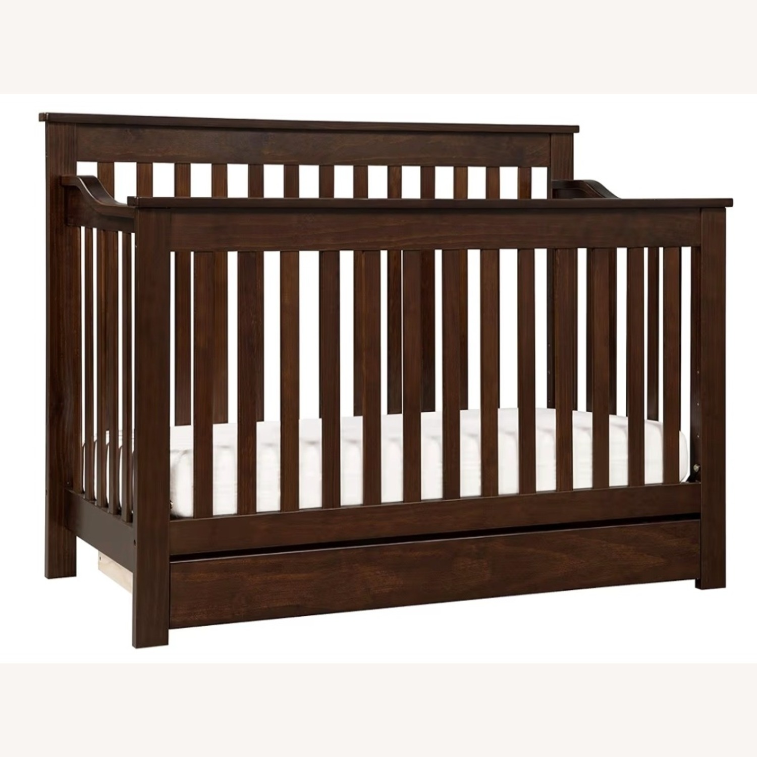 Dark Brown Wood Crib - image-6