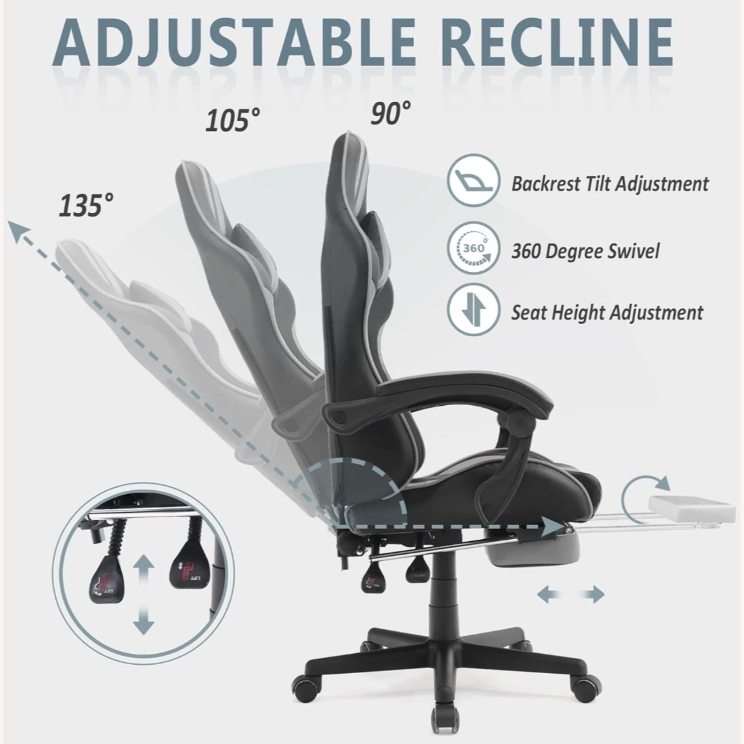 Ferghana Light Gray Office Chair - image-3