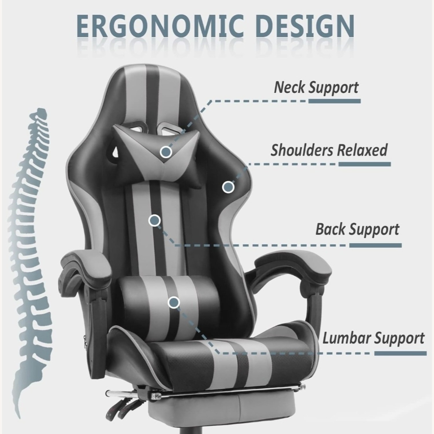 Ferghana Light Gray Office Chair - image-5