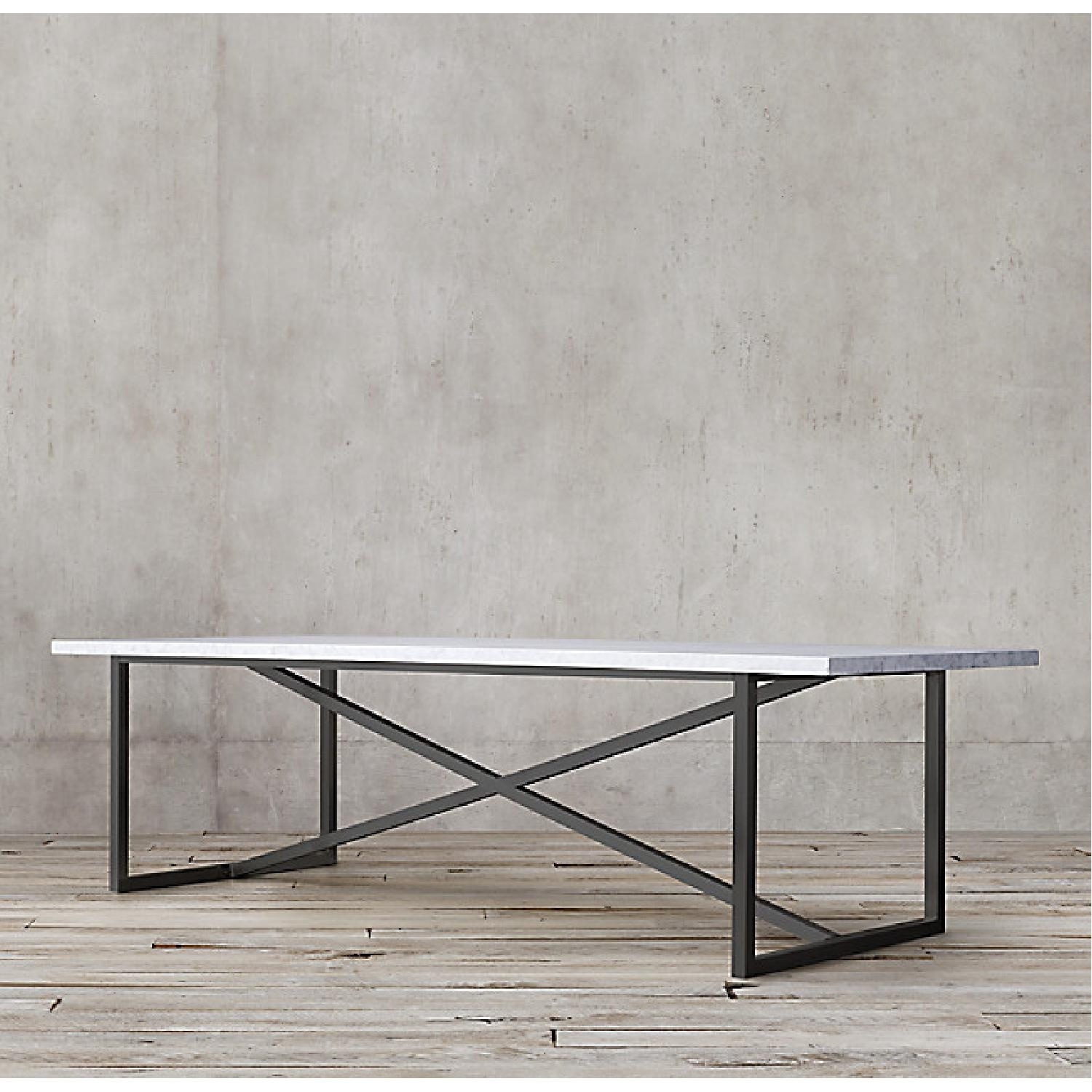 Restoration Hardware Torano White Marble Dining Table - image-5