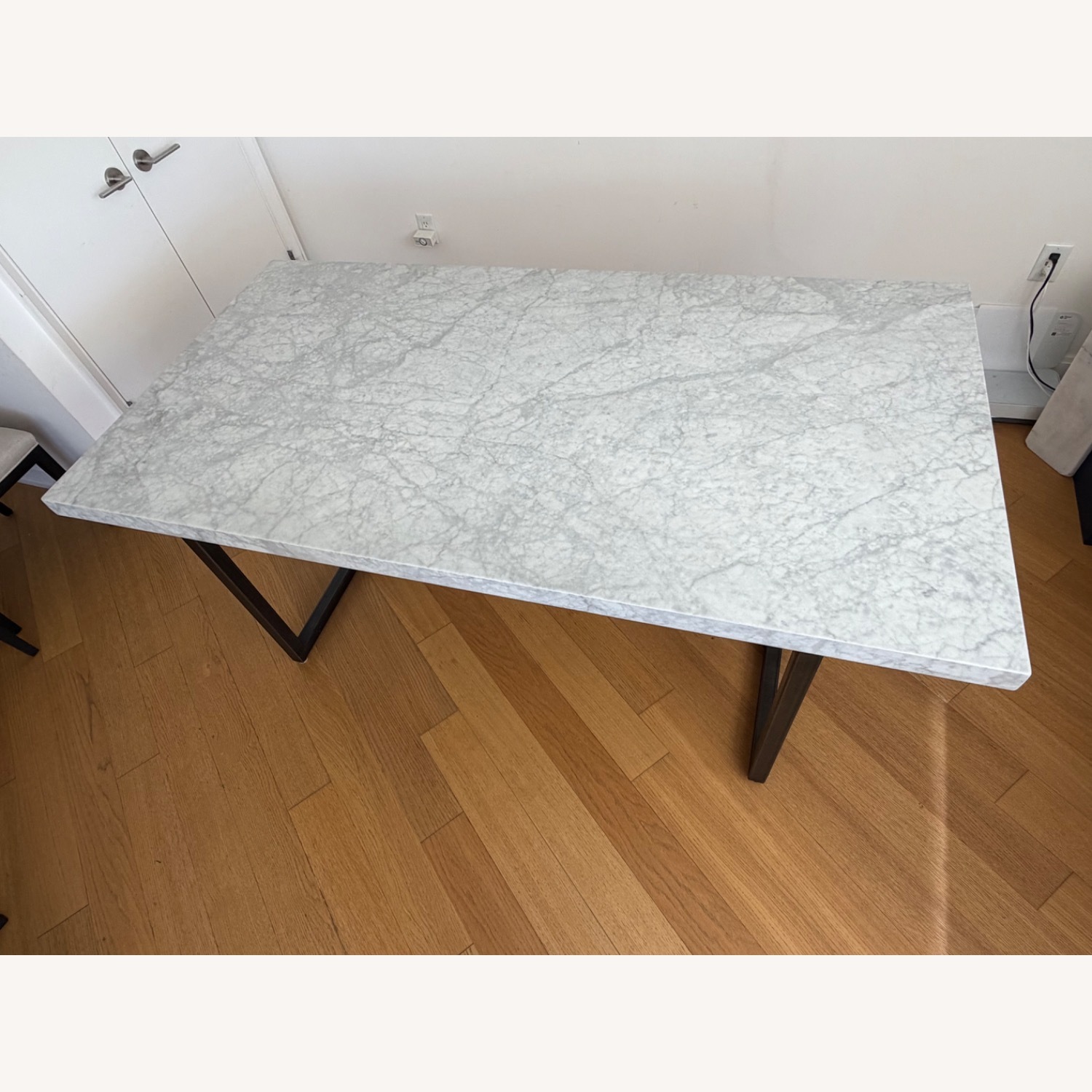 Restoration Hardware Torano White Marble Dining Table - image-3