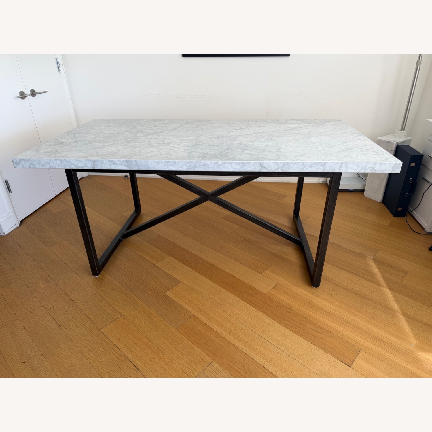 Restoration Hardware Torano White Marble Dining Table - image-4