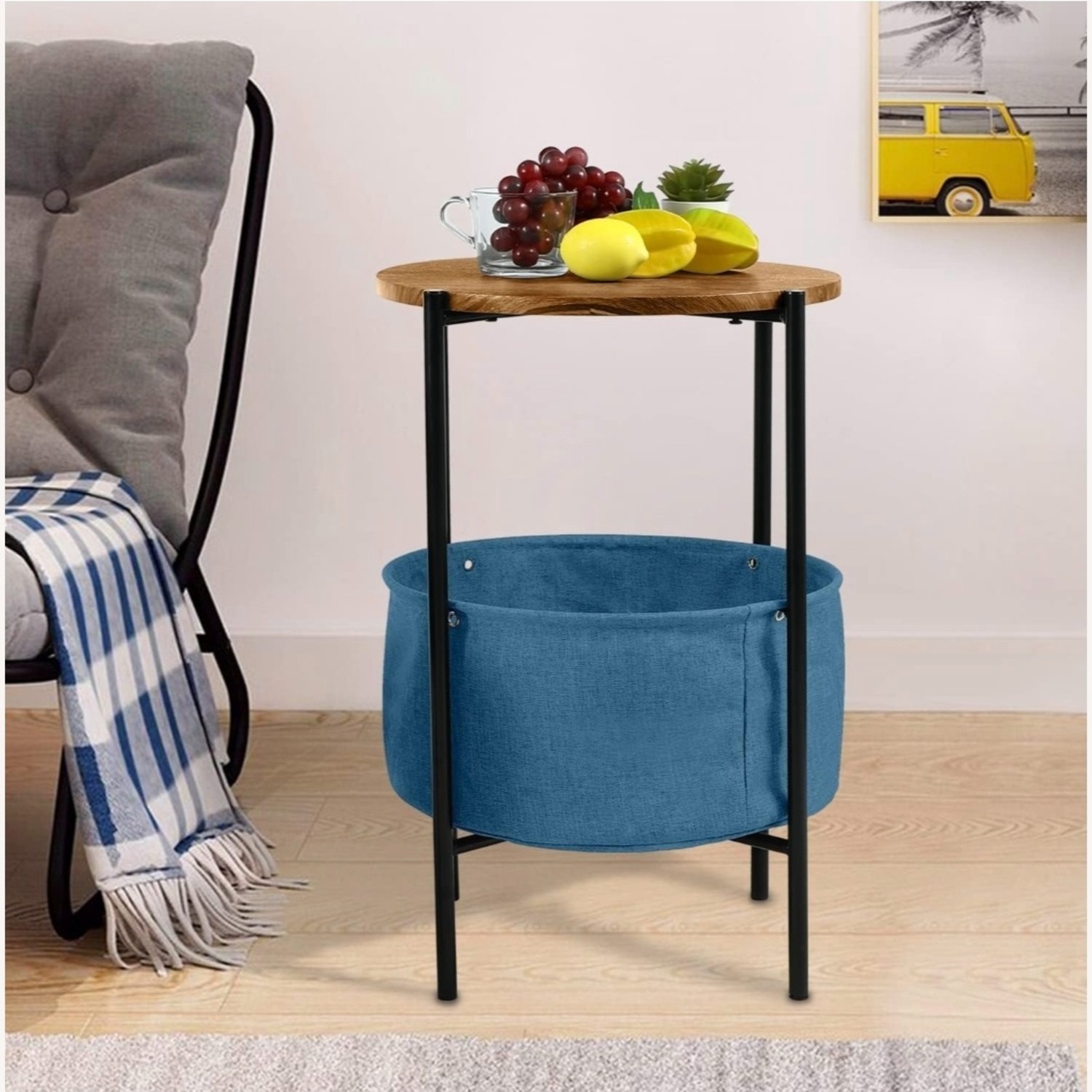 Blue Metal Nightstands - image-4