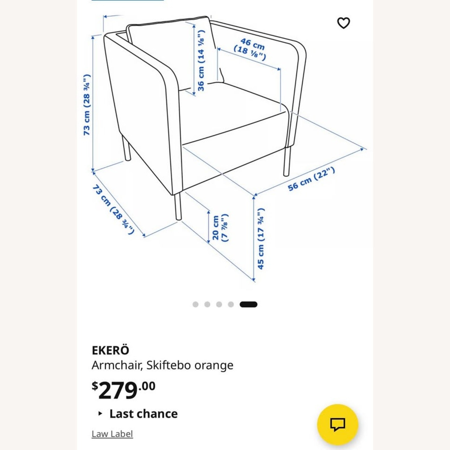 IKEA Ekero Blue Fabric Armchair - image-8