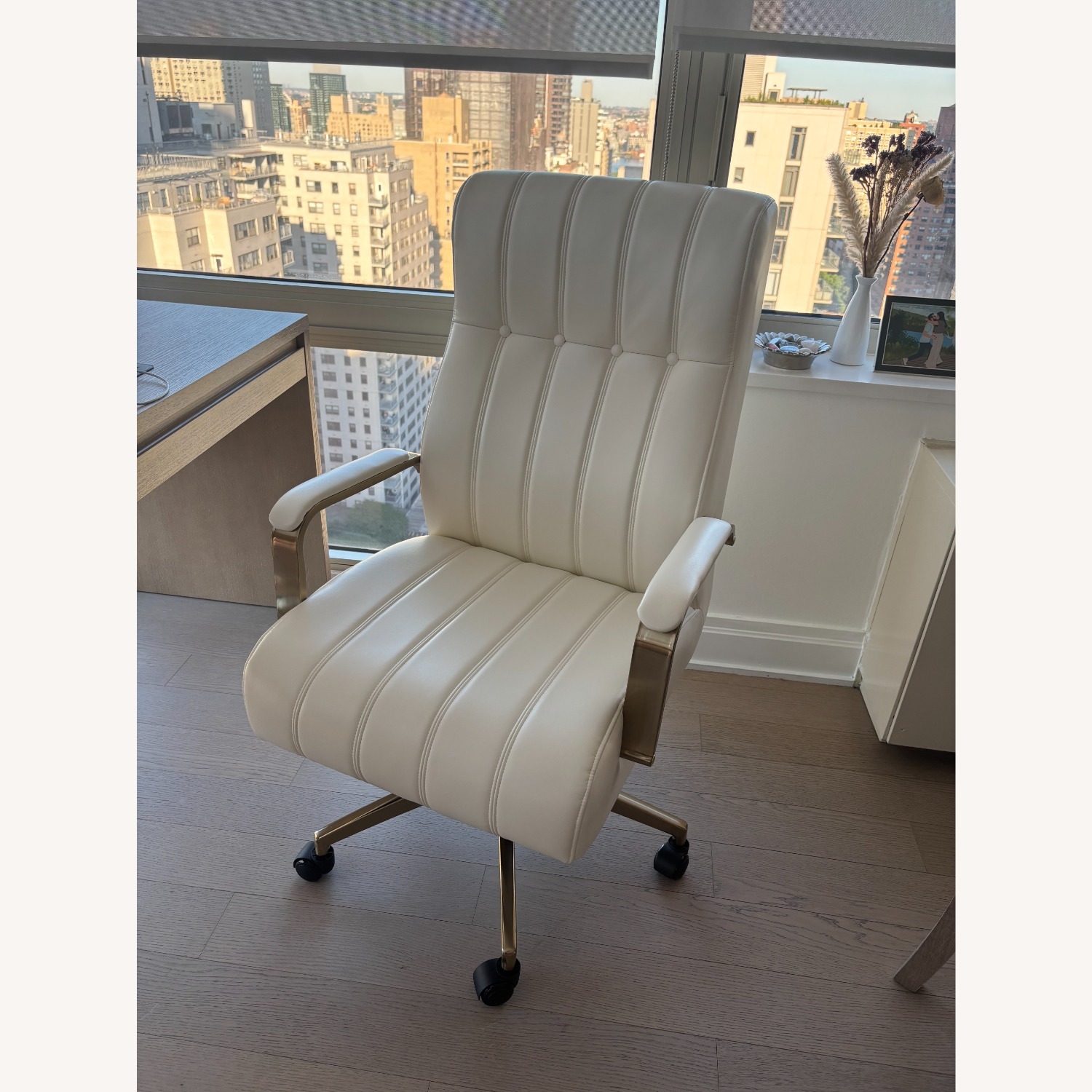 Wayfair White Faux Leather Office Chair - image-2