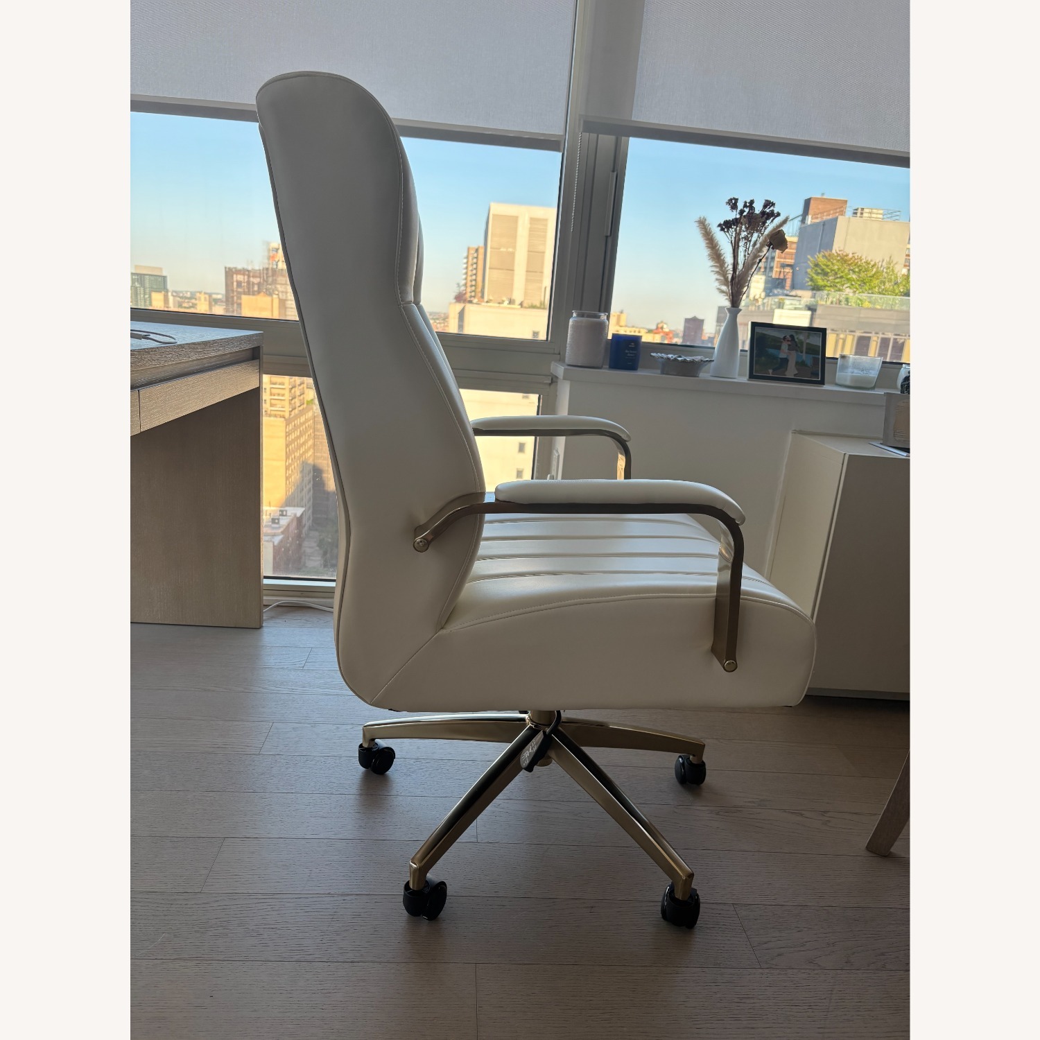 Wayfair White Faux Leather Office Chair - image-3