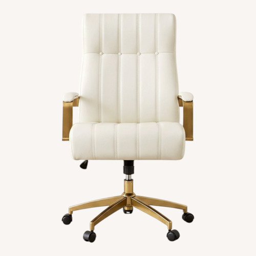 Used Wayfair White Faux Leather Office Chair for sale on AptDeco