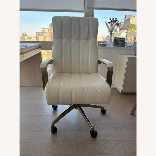 Used Wayfair White Faux Leather Office Chair for sale on AptDeco