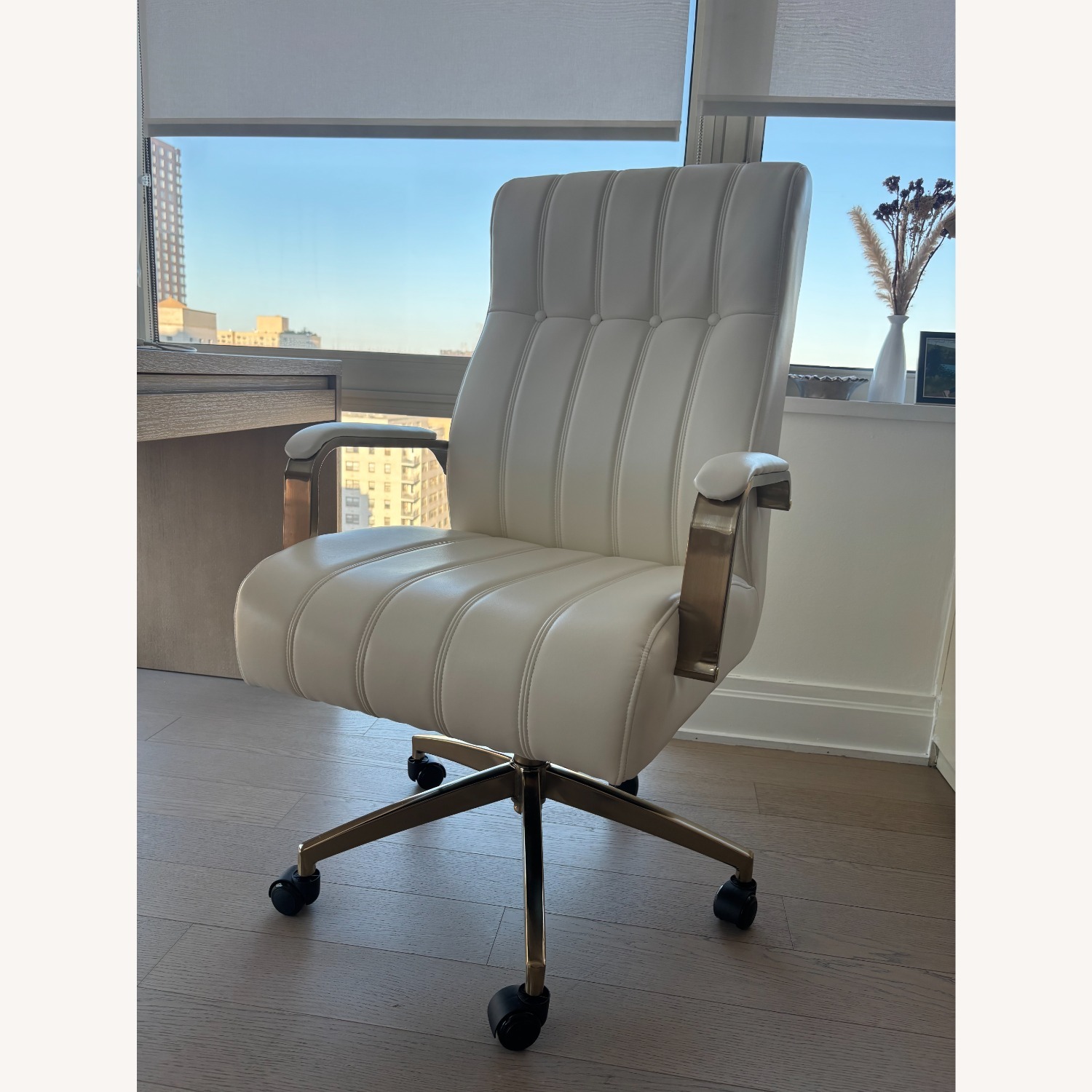 Wayfair White Faux Leather Office Chair - image-4