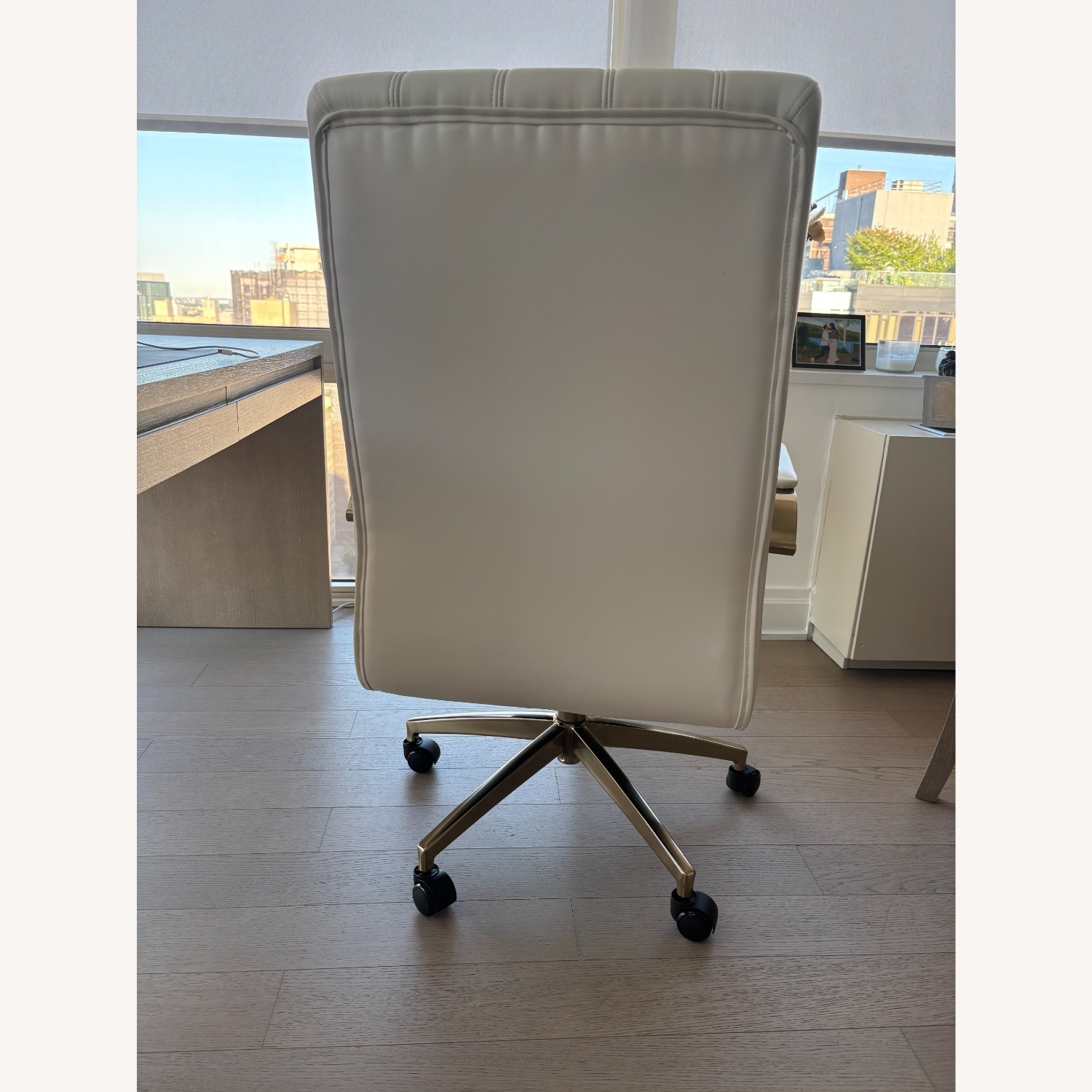 Wayfair White Faux Leather Office Chair - image-5
