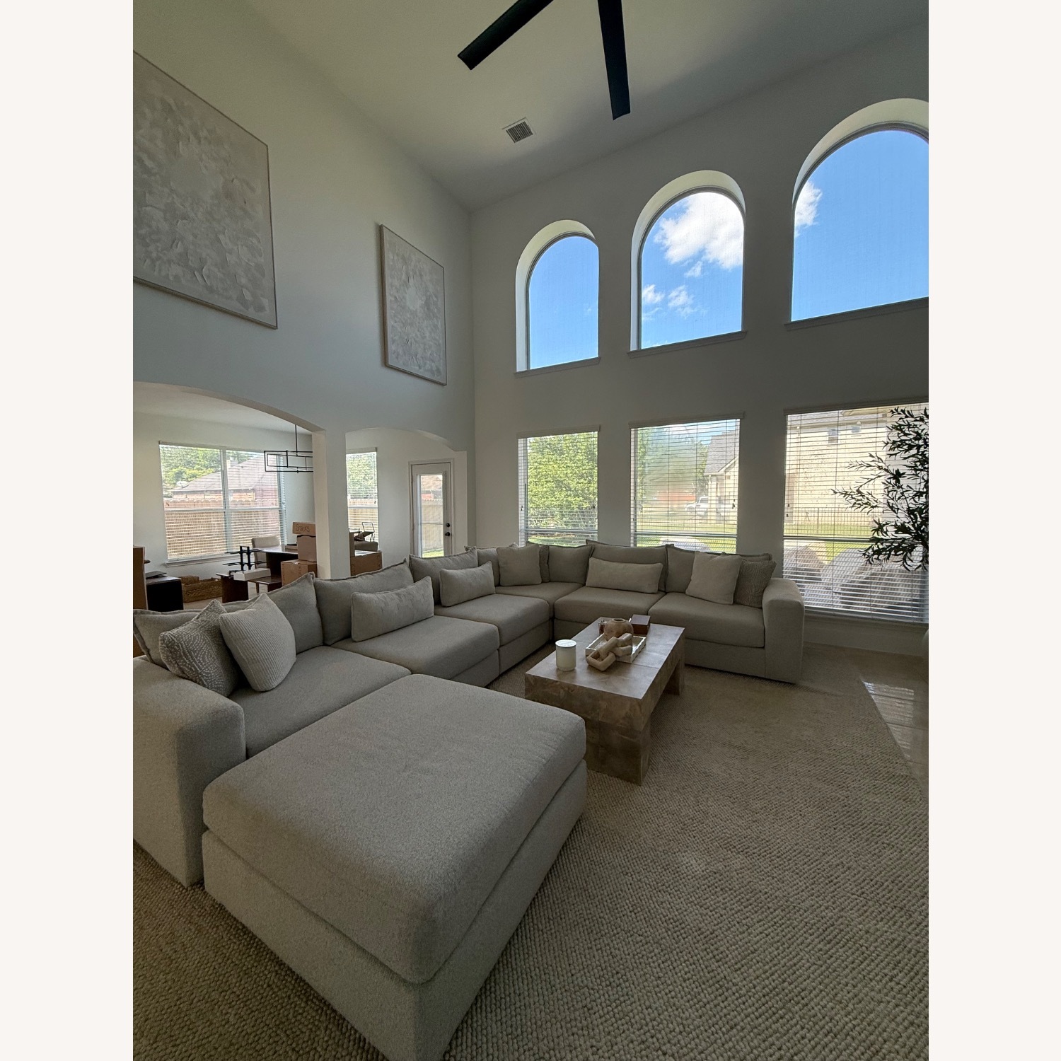 Natural Fabric 3+ Piece Sectional - image-2